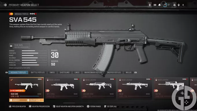 Image of the SVA 545 Assault Rifle in MW3