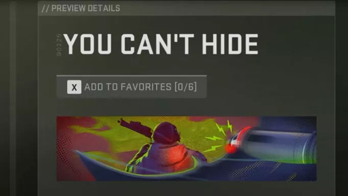 The You can't Hide Calling Card in Warzone