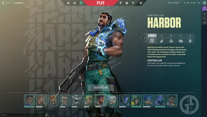 an image of Harbour in the VALORANT character selection screen
