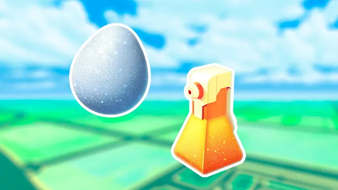 A Lucky Egg and a Potion in Pokemon GO