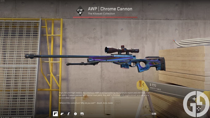 Image of the Chrome Cannon AWP in CS2