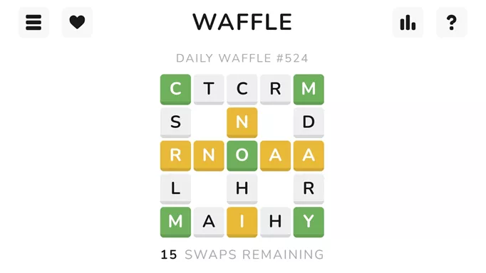Image of the daily Waffle game