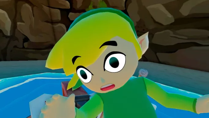 Shocked Link in The Legend of Zelda: The Wind Waker