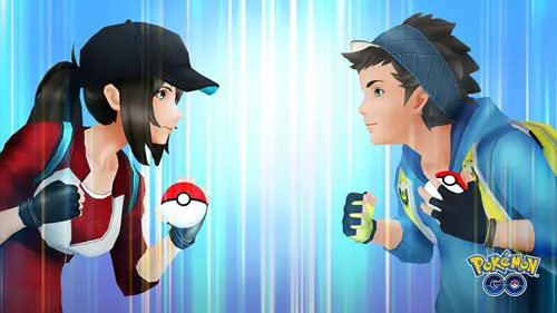 Trainers battling in the Pokemon GO Battle League