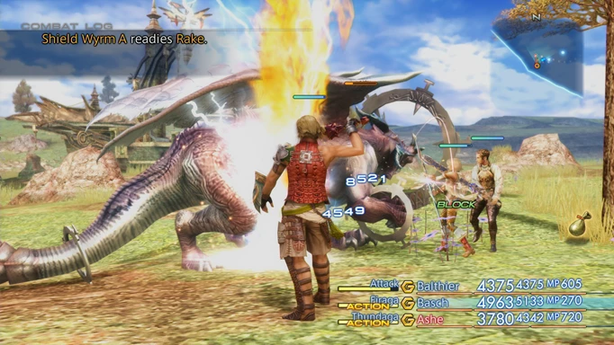 Image of combat in Final Fantasy XII