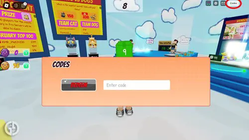 Redeeming a code in Silly Simon Says