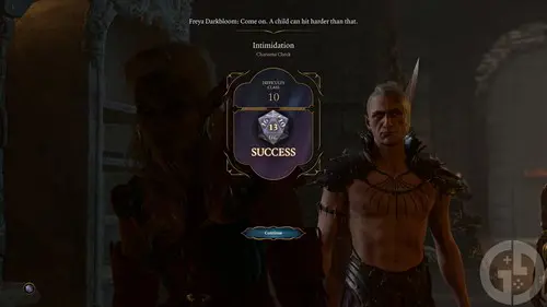 Screenshot of Abdirak's intimidation check in Baldur’s Gate 3