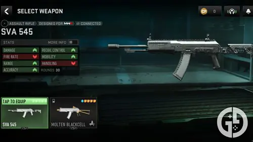 The SVA 545 Assault Rifle in Warzone Mobile