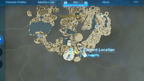 Screenshot of the third Great Sky Island Korok Seed location in TOTK