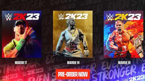 WWE 2K23 Release date: The covers of the various editions, with their release dates