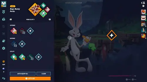 Bugs Bunny's perks in MultiVersus.