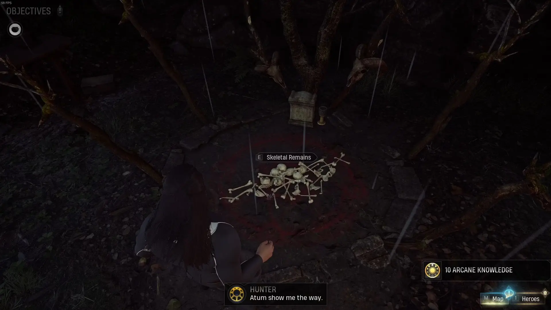 a screenshot of Midnight Suns gameplay showing the Disturbed Grave mystery