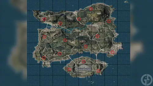 Image of every Erangel secret room map location in PUBG