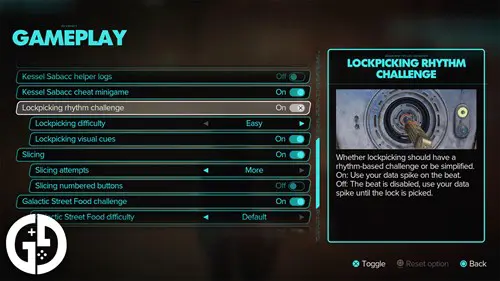 Lockpicking Settings in Star Wars Outlaws