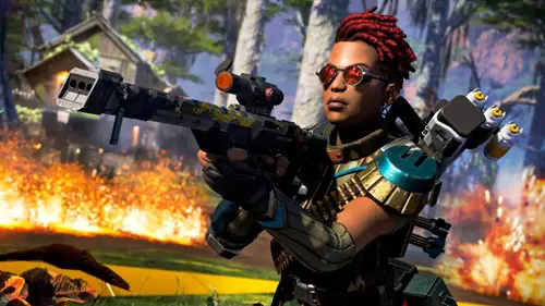 Bangalore holding weapon in Apex Legends