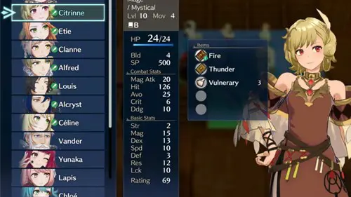 Fire Emblem Engage Growth Rates: The list of characters, showing their stats