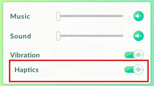 Pokemon GO Turn off Haptics