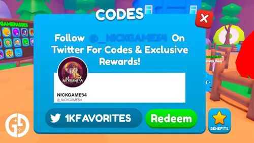 Codes YoYo Simulator redeem screen