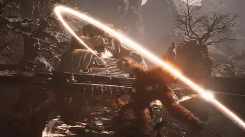 Image of a swing attack in Black Myth Wukong