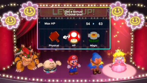 Peach's Bonus Stats screen