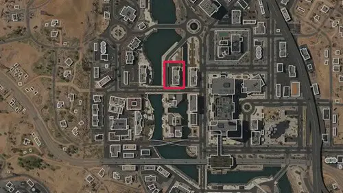 DMZ canal apartment 103: The location of the canal apartment building marked on the map