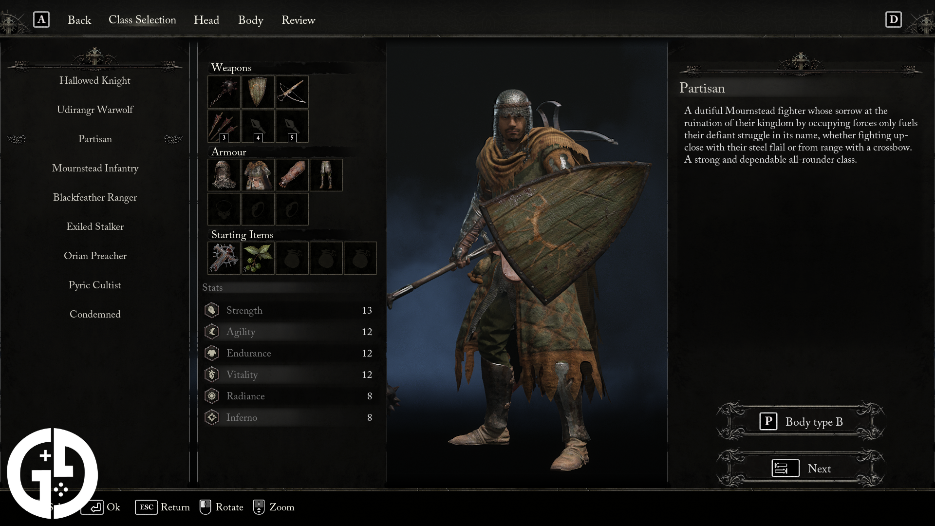 Partisan class in Lords of the Fallen