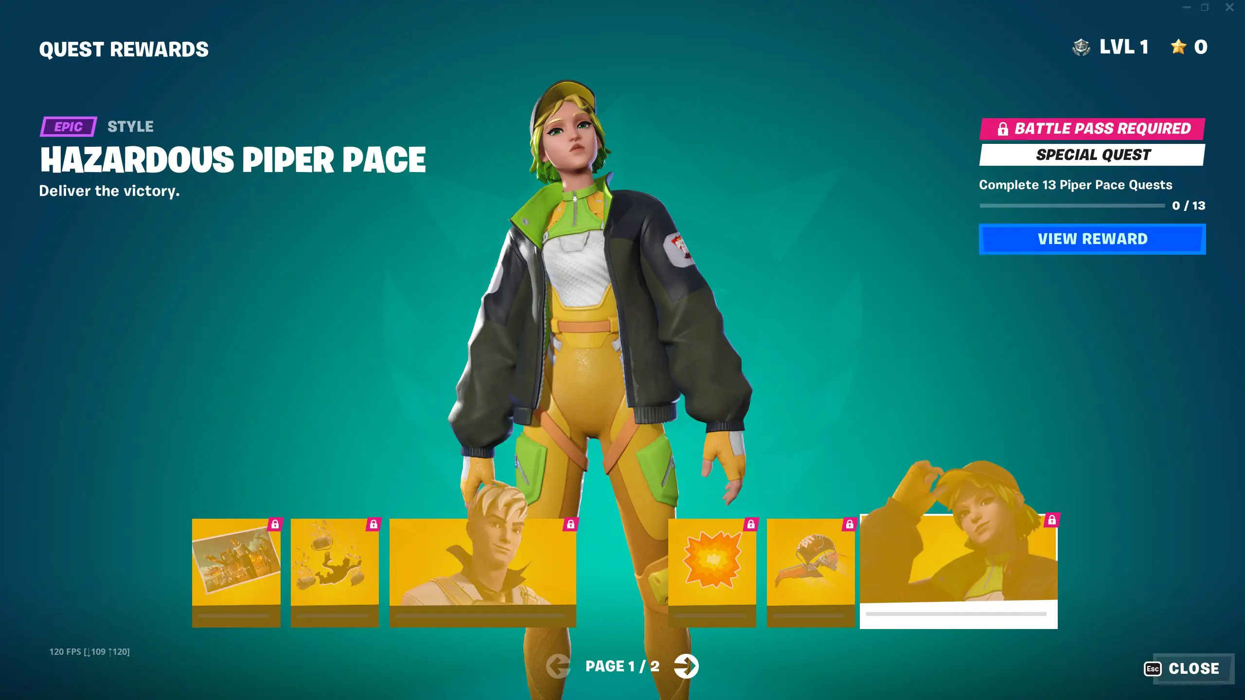 Piper Pace, one of the outfits Fortnite Chapter 4 Season 4 Battle Pass skins