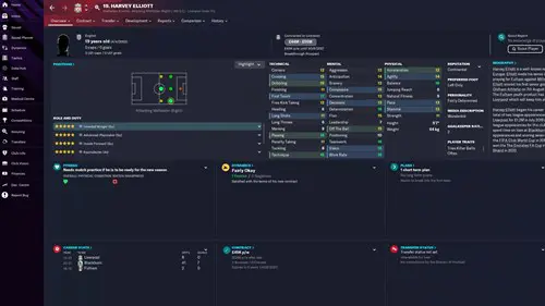 FM23 Harvey Elliot Stats