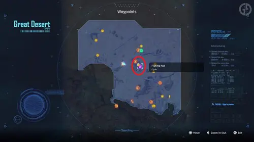 The Stellar Blade Porcupinefish location on the Great Desert map