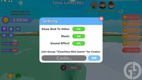 Image showing you how to redeem codes in Flappy Bird Race