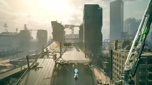 a screenshot of Ghostrunner 2 gameplay from the release date trailer