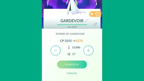 using candy xl in pokemon to level up gardevoir