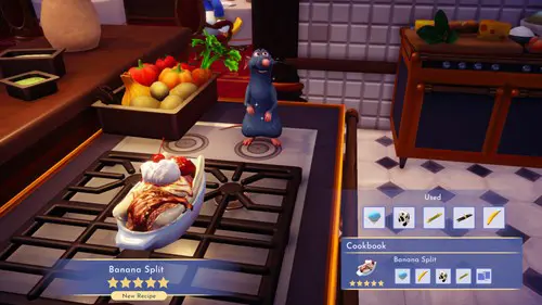 Screenshot of how to make Banana Split in Disney Dreamlight Valley