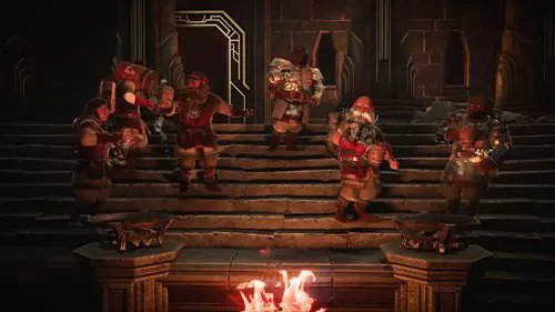 Return to Moria key art of a band of dwarfs