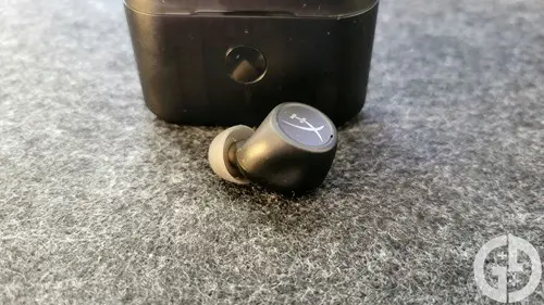 Image of one of the HyperX Cirro Buds Pro earphones