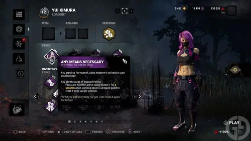 Yui Kimura with her Perk, Any Means Necessary in DbD