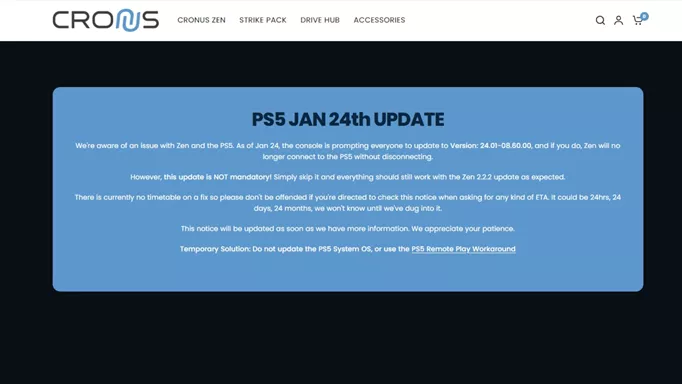 Cronus Zen BLOCKED on PS5 after recent PS5 update!(Cheat device