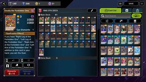 Yu-Gi-Oh Master Duel Exodia Deck