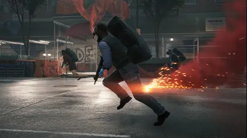 A character running in PAYDAY 3