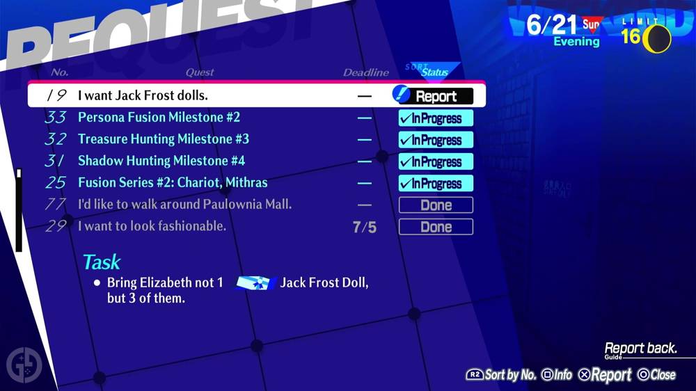 How to get Jack Frost Dolls for Elizabeth request #19 in Persona 3 Reload