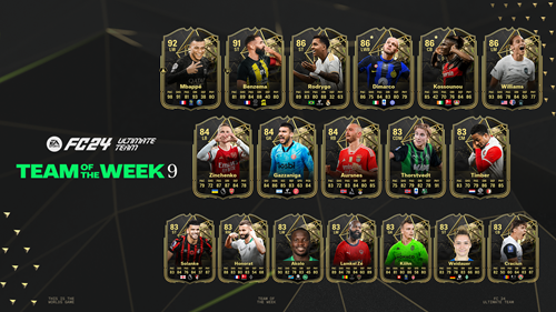 Image of the TOTW 9 squad in EA FC 24