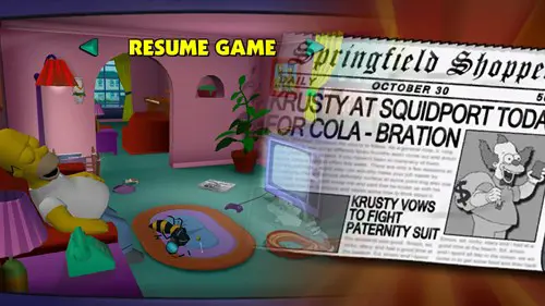 Simpsons Hit & Run title menu