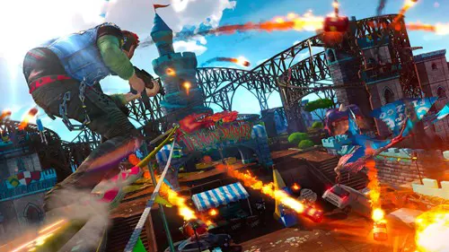 Sunset Overdrive screenshot showing traversal