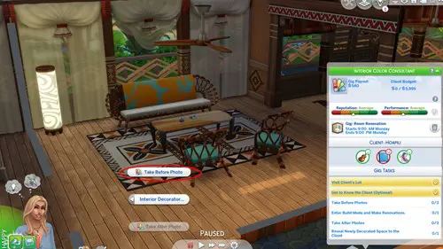 The Sims 4 Interior Decorator career, how to get before photos