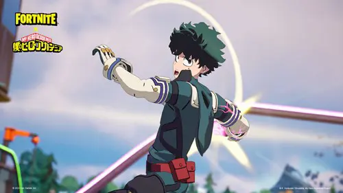 Deku using Deku's Smash in Fortnite