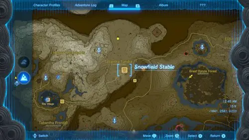 You will find the golden horse in Zelda: Tears of the Kingdom north of Snowfield Stable.