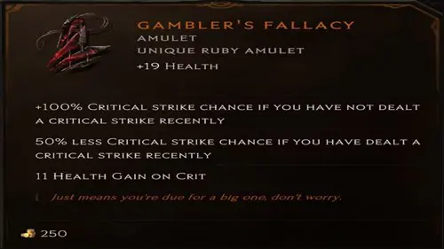 The Gambler's Fallacy Amulent