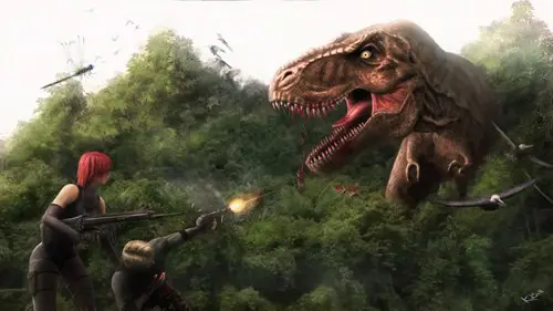 Dino Crisis T-Rex in the trees