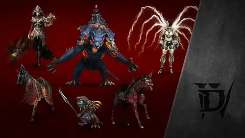 All of the items included in the Diablo 4 ultimate edition, including the Temptation Mount