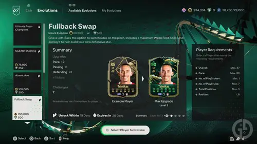 Image of the Fullback Swap Evolution in EA FC 24